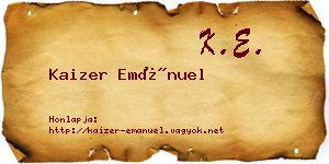 Kaizer Emánuel névjegykártya